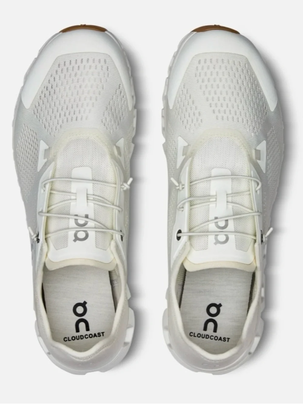 On Women's Cloud Running Shoes in White with Gum Accent